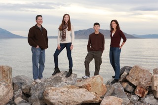 Family by Lake